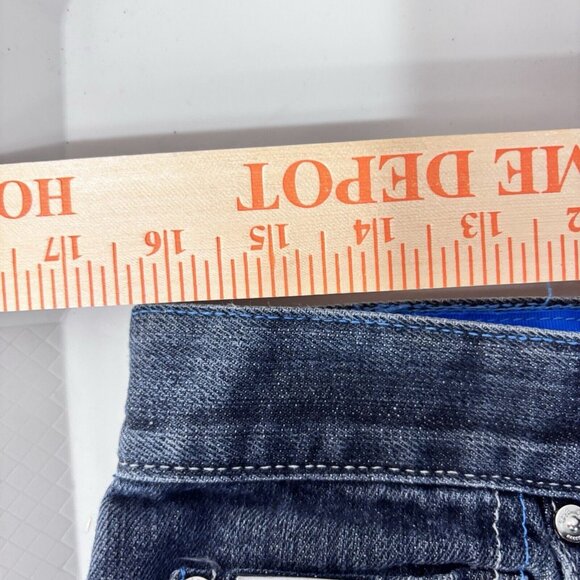 Log Mens Denim Jeans Blue 34 Hip Hop Y2K Embroidered Pockets Ramie Cotton - Picture 13 of 13